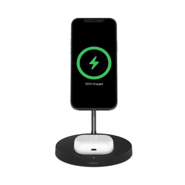 Zain eShop. zain Belkin charger pro 2-in-1 15W wireless charger stand with  MagSafe