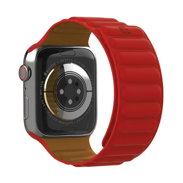 Picture of Baykron silicone magnetic strap for Apple Watch , Red/Brown