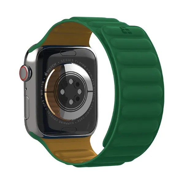 Picture of Baykron silicone magnetic strap for Apple Watch Green/Brown