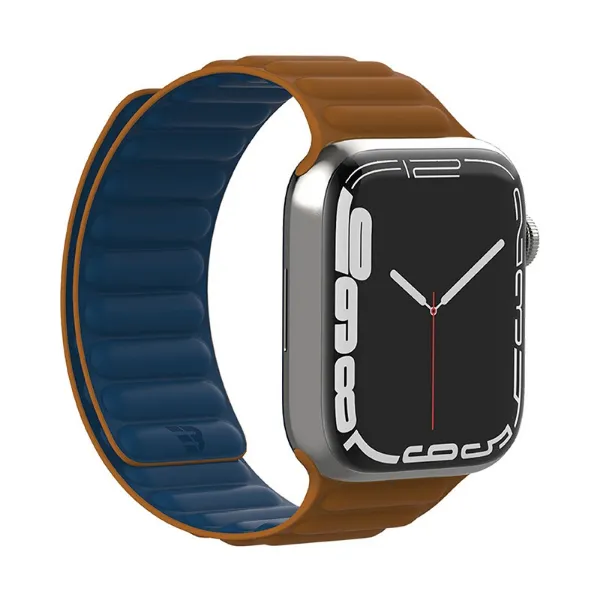 Picture of Baykron silicone magnetic strap for Apple Watch , Blue/Brown