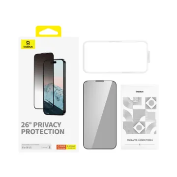 Picture of Baseus Diamond Series Full-Coverage Privacy Protection Tempered Glass Screen Protector for iPhone 15