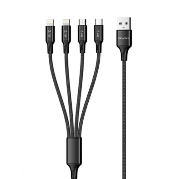 Picture of Awei Multi USB 4 in 1 Data Cable 2.4A Fast