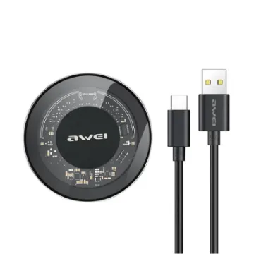 Picture of Awei W21 wireless charger for devices compatible with Android & iOS, & Smart Watch support fast wireless charging 15W