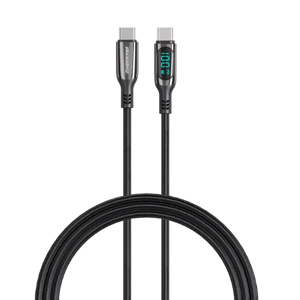 Picture of Rockrose Hercules CC Transparent 100W Fast Charging Cable with Digital Power Display