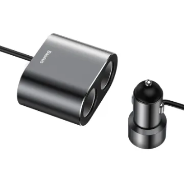 Picture of Baseus Car Charger Splitter 2x USB 3.1A 17W + 2x Cigarette Lighter Socket 80W