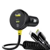 Picture of Baseus Circular Plastic Car Charger (U+C) + (C&L) Cable 60W