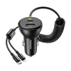 Picture of Baseus Circular Plastic Car Charger (U+C) + (C&L) Cable 60W