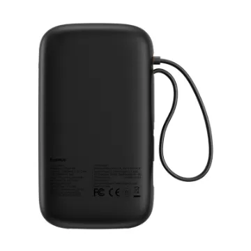 صورة باور بنك QPow2 بسعة ‎20000 مللي أمبير‎ مع شاشة رقمية وشحن سريع بقدرة ‎30 واط‎ مدمج بكابلين Type-C من Baseus