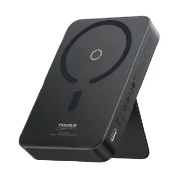 صورة باور بانك MagPro بسعة 5000 مللي أمبير  شحن لاسلكي سريع  PD 20 واط – مع حامل مغناطيسي من Baseus