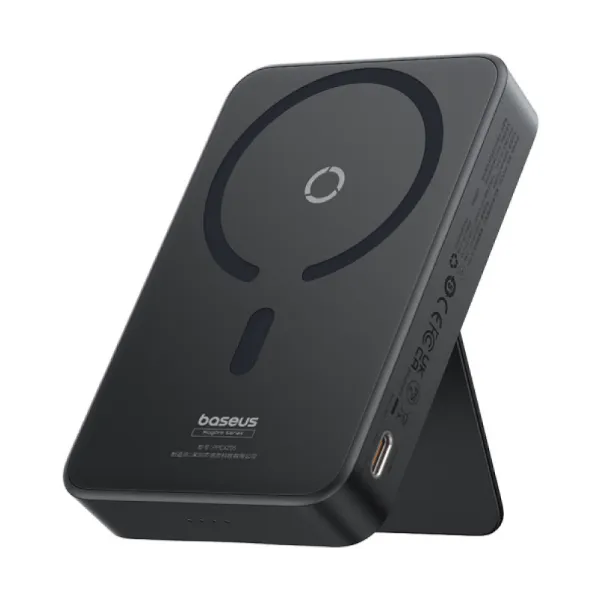 صورة باور بانك MagPro بسعة 5000 مللي أمبير  شحن لاسلكي سريع  PD 20 واط – مع حامل مغناطيسي من Baseus