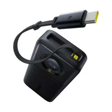 صورة باور بانك Free2Pull بسعة 20000 مللي أمبير مع كابل Type-C مدمج وقابل للسحب شحن سريع بقوة 65 واط من Baseus