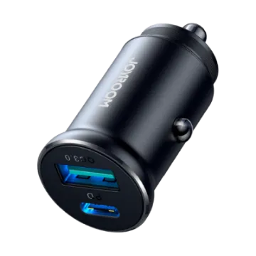 صورة شاحن سيارة 30 واط A+C طراز JR-CCN05 (PD + QC3.0) من Type-C إلى Type-C من جوي روم