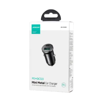 صورة شاحن سيارة 30 واط A+C طراز JR-CCN05 (PD + QC3.0) من Type-C إلى Type-C من جوي روم