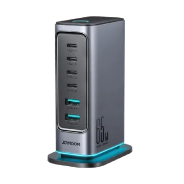 صورة شاحن GaN متعدد المنافذ بقدرة 65 واط طراز JR-TCM02 من جوي روم