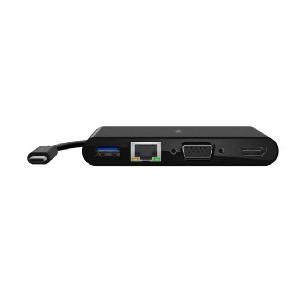 صورة محول وسائط متعددة USB-C مع منافذ Ethernet وUSB-A 3.0 وVGA وHDMI بدقة 4K من بيلكن