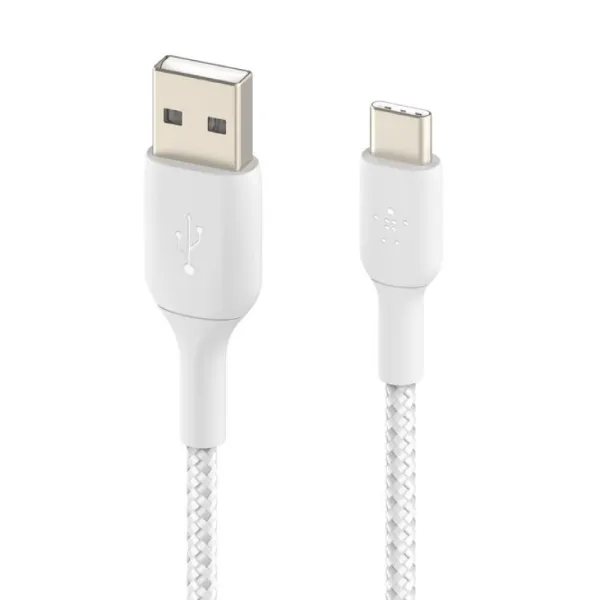 صورة كابل مضفّر USB-A إلى USB-C بقوة 15 واط من بيلكن