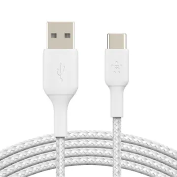 صورة كابل مضفّر USB-A إلى USB-C بقوة 15 واط من بيلكن