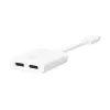 صورة محول RockStar بمنفذ صوت USB-C مع شحن USB-C ويدعم الشحن السريع حتى 60 واط من بيلكن