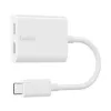صورة محول RockStar بمنفذ صوت USB-C مع شحن USB-C ويدعم الشحن السريع حتى 60 واط من بيلكن
